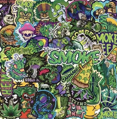 Weed Vinyl Stickers 50 Pack Waterproof Water Bottle Laptop Phone Envelope Decals • $6.99