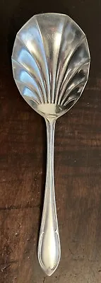 Vintage James Ryals (Sheff) Silver-plated Scalloped 22cm Dessert Serving Spoon • £5