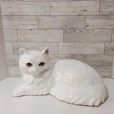 1983 Universal Statuary White Persian Cat Statue Signed With Initials SH • $35