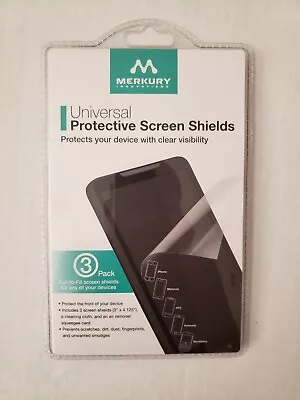 Merkury Innovations Universal Protective Screen Shields 3 Pack New Sealed 2012 • $5.99