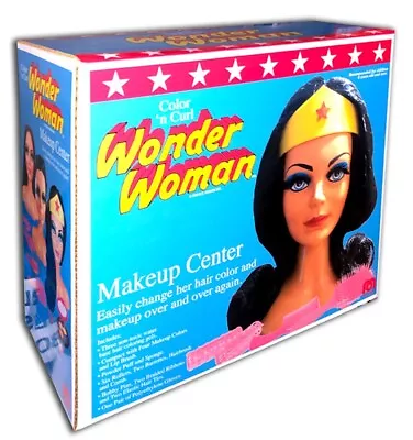 Mego WONDER WOMAN COLOR & CURL MAKEUP CENTER Display Box (BOX ONLY!) • $75