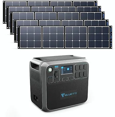 $2996 • Buy BLUETTI AC200P 2000W Portable Power Station Generator W/ 5pcs 120W Solar Panels
