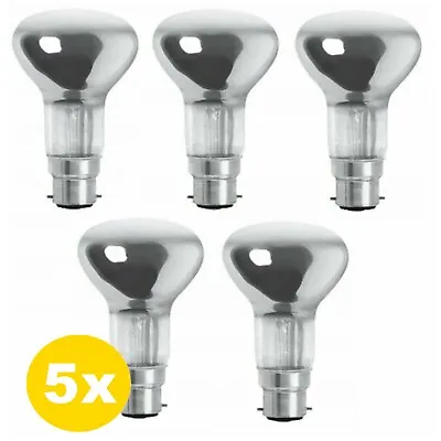 R63 Light Bulbs 60w Watt B22 BC Bayonet Fit Clear Reflector Spotlight Bulbs 5 PC • £10.99