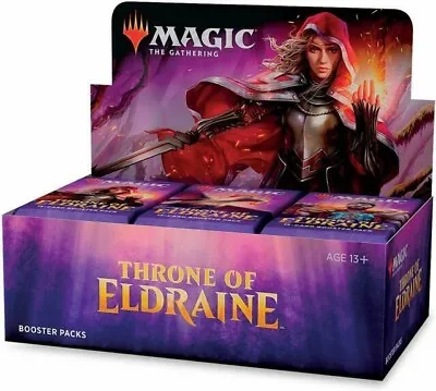 MTG Throne Of Eldraine Booster Box From Sealed Case Free Shipping! • $119.99