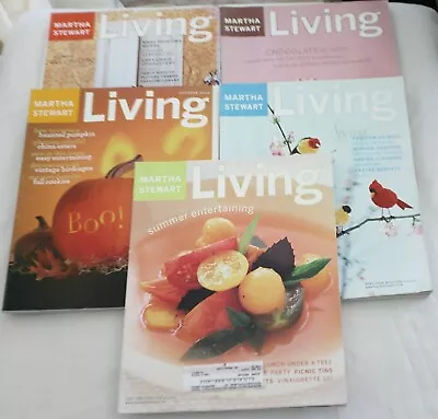 Martha Stewart Living Magazine 5 Back Issues From 2000-2002 Recipes Cooking • $18.99