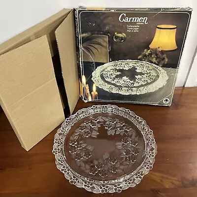 Vintage Walther Glass Mikasa Crystal Carmen Satiniert Torte Plate Platter 13.5  • $24.99