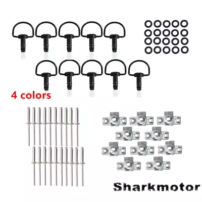 X10 Universal Race Fairing Fasteners Quick Release D-RING 1/4 Turn 19mm Bolts • $17.59