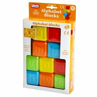 Fun Time Alphabet Blocks Lower Case Letters 12m+ Plastic Building Toy • £8.49