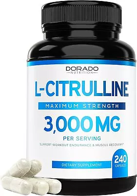 L-Citrulline 3000mg 240 Capsules GMP Certified & Non-GMO Free Form Amino • $21.66