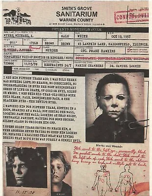 1978 Halloween Smiths Grove Sanitarium Michael Myers Haddonfield Illinois 🔪 • $3.39