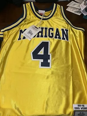 Authentic Mitchell & Ness 91-92 Michigan Wolverines Chris Webber Jersey Sz 48 L • $179.99