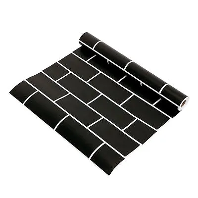 10M Wallpaper Black Birck Self-Adhesive Contact Paper Living Bed Room DIY Decor • $37.09