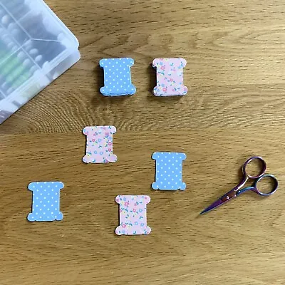20 Handmade Reusable Card Embroidery Thread Bobbins Spot Spring Flowers • £5