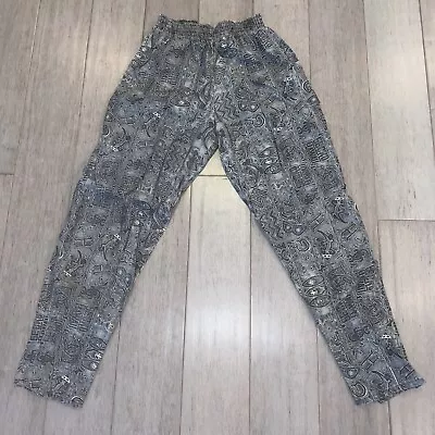 Gecko Hawaii Pants Surf Parachute MC Hammer All Over VTG 80s 90s Gray Mens XS • $29.99