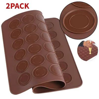 2 Pack Silicon Macaron Macaroon Baking Mat Sheet DIY Chocolate Cookie Mold US • $9.41