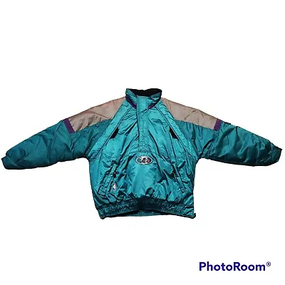 $139.95 • Buy Vintage 90s Charlotte Hornets Starter NBA Basketball Puffer Jacket Size XL Teal 