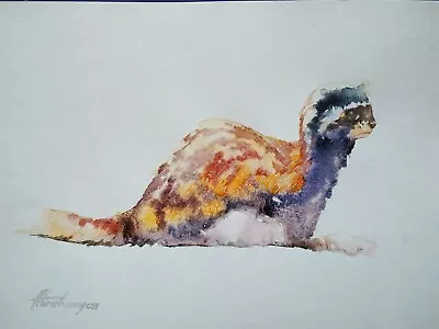 Pine Marten Animal Watercolor Artwork Handmade Original Painting On Paper • $40