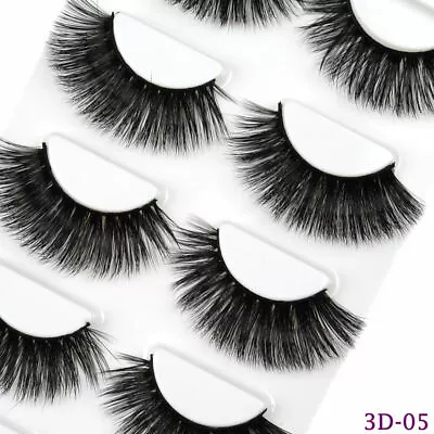 3D Lashes Mink False Eyelashes Long Natural Thick Cross Wispy Fake Eye Set Curly • £2.99