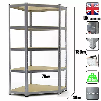 £44.99 • Buy Metal Shelving Industrial Boltless Racking Heavy Duty Corner Shelf Bay 5 Tier