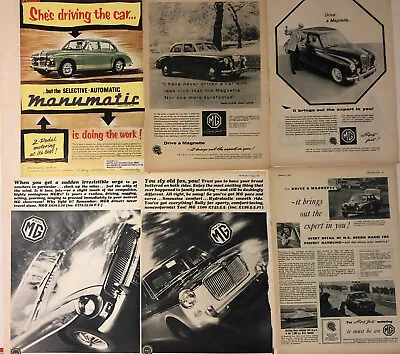 Eleven 1954 To 1968 MG UK Ads  ZA ZB MAGNETTE TF MGB MGC 1100 Motor & Autocar • $11.56