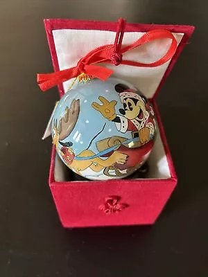 Vintage Mickey & Co Hand Painted Disney Glass Christmas Ornament Mickey& Pluto • $9.99