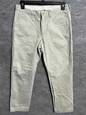 J Crew Pants Urban Slim Broken In Chinos Mens 33x30 Beige Flat Front • $19.59