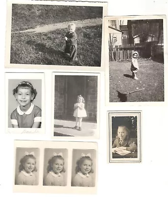 Lot Of 6 Vintage Photos GIRLS FAMILY LIFE Found Art OLP28 I • $3