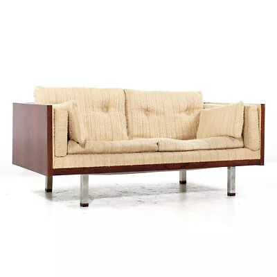 Milo Baughman Style Jydsk Mobelfabrik Mid Century Danish Rosewood Case Settee • $4595