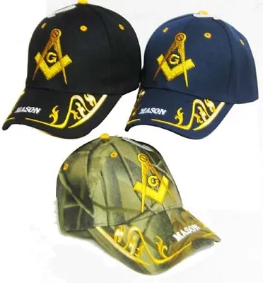 Mason Masonic Camo Gold Trim Embroidered Hat Cap PREMIUM QUALITY • $12.88