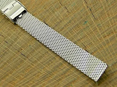 Vintage NOS Unused Watch Band Stainless Steel Mesh Sliding Clasp 11mm Bracelet • $23.40
