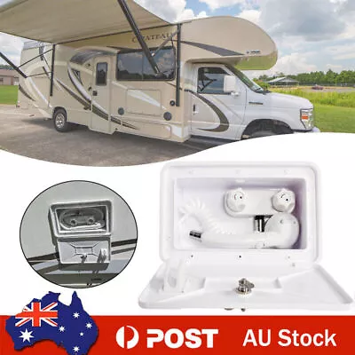 External Caravan RV Shower Box Kit Exterior Faucet Camper Trailer Boat White • $77.69