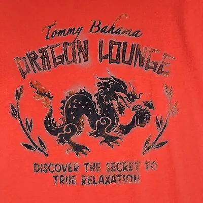 Tommy Bahama Shirt Mens Large Orange Red Graphic Tee Relax Dragon Lounge • $14.88