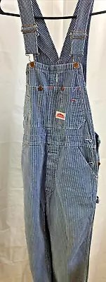 Vintage RoundHouse  Striped Bib Overalls Men 29x34 Railroad Engineer • $39.99