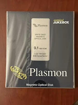 BRAND NEW Plasmon P9100W 9.1GB Write Once Magneto Optical Disk! • $59