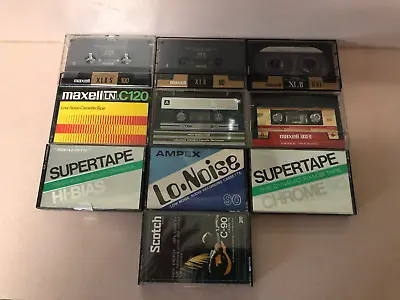 Mixed Recordable Cassette Lot 10 Tapes (C-90 - Sealed) Maxwell CN 120 XLii • $24.99