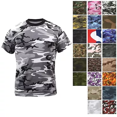 Rothco Camo T-Shirt Military Short Sleeve Tee Army Camouflage Tactical Shirt • $13.99