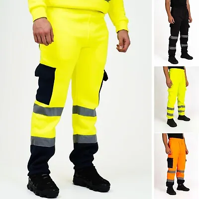 £21.99 • Buy Hi Viz Vis Jogging Bottoms Safety Work Sweat Pants Fleece Trousers Joggers S-5XL
