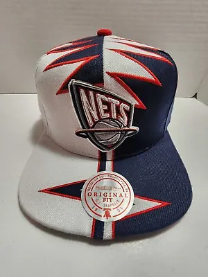 New Jersey Nets Mitchell & Ness Shockwave Snapback NBA Retro Logo Hat Cap NEW • $27.95