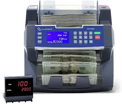 AccuBANKER AB5800 Bill Counter Multi Currency W/ Counterfeit Detection & Printer • $564.99