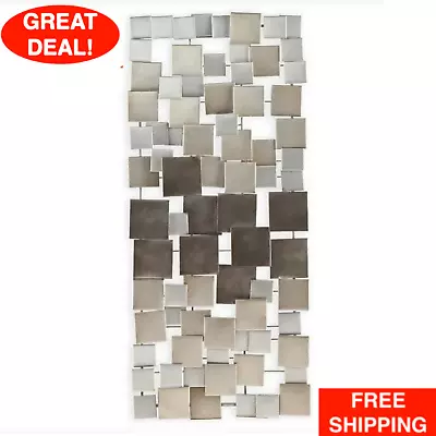 Large Metal Sculpture Abstract Modern Silver Wall Art Contemporary Modern Decor • $125.99