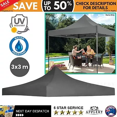 3x3m Gazebo Marquee Tent Pergola Replacement Top Cover Canopy Anthracite • $62.38