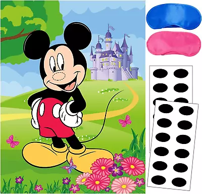 Mickey Birthday Party Supplies Pin The Nose Party Games For Boy Girls Large Po • $31.99