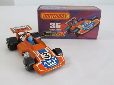 1975 Lesney Matchbox Superfast #36 Formula 5000 Orange W/Original Box England • $4.99