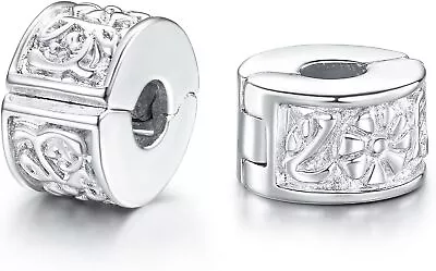 Authentic 2Pc Clip Lock Spacer Stopper Charm Bead Suits Pandora Bracelet NEW USA • $12.99