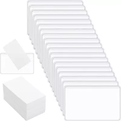 100 Pack Self Adhesive Business Card Pockets Top Open Clear Adhesive Labe • $18.47