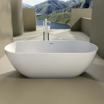 69'' Luxury Handcrafted Solid Surface Freestanding Bathtub Soaking Bath Tub Oval • $1799.90