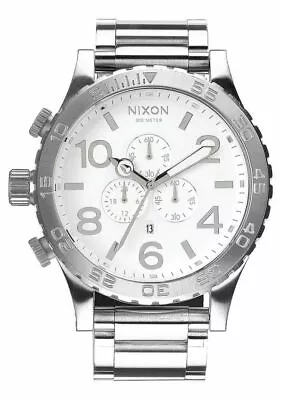 Nixon 51-30 Chrono Men's Wristwatch - White Silver Bizel Rotative • $169