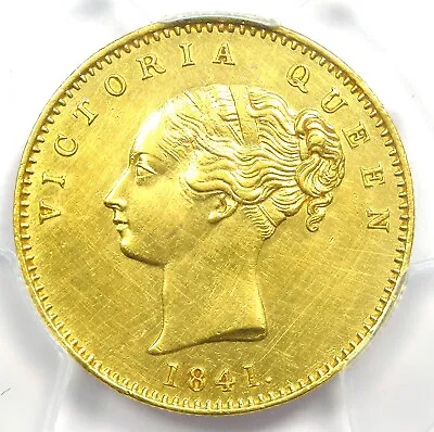 1841-B & C India Victoria Gold Mohur Coin - Certified PCGS AU Details - Rare! • $4460.25