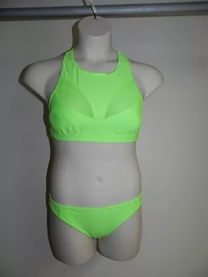 Apollo Swimwear Swimsuit Bikini Womens XL Green Sheer Cut Outs Wire Free NWT • $19.50