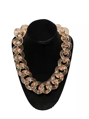 J. Crew Necklace Light Pink Acrylic Chain Chunky Costume Statement • $21.99